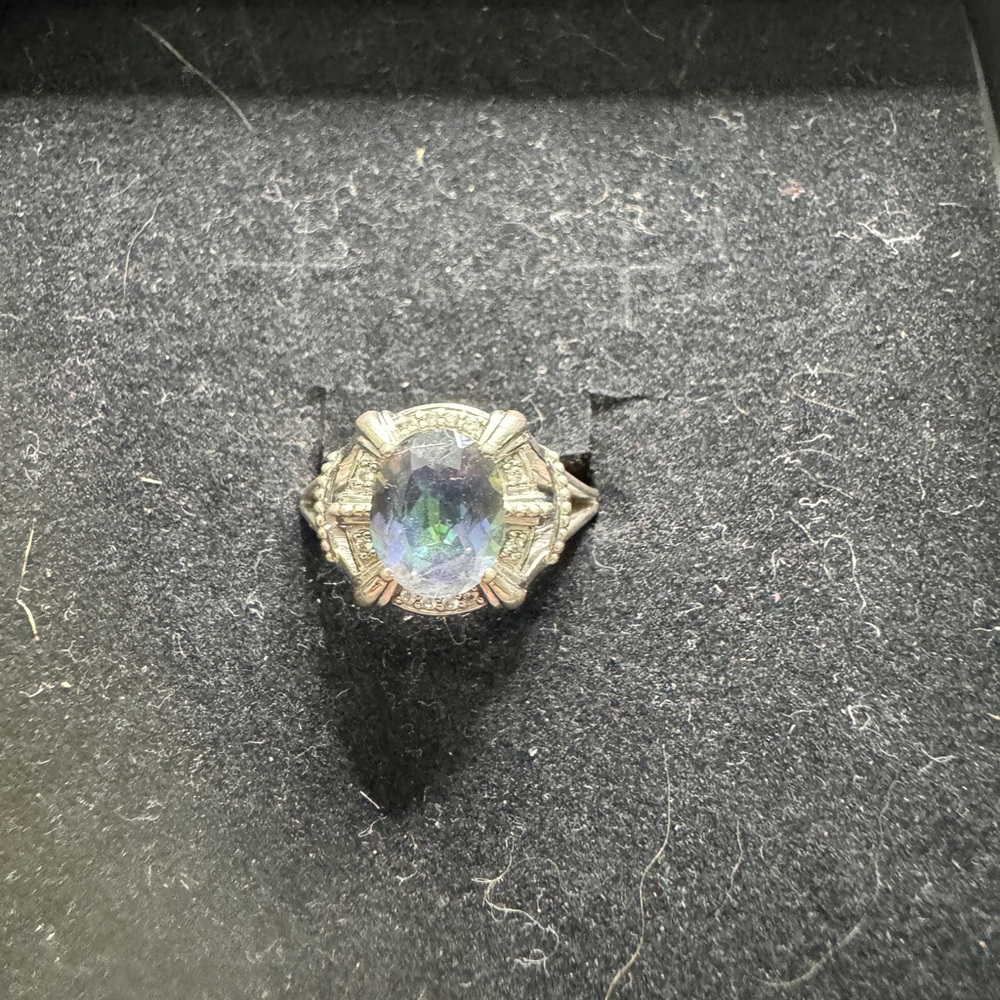 Elegant sterling silver Blue Gemstone Ring